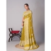 Generic Women's Chanderi Cotton Batik Printed Saree With Unstitched Blouse 5.5Mtr (Mustard)