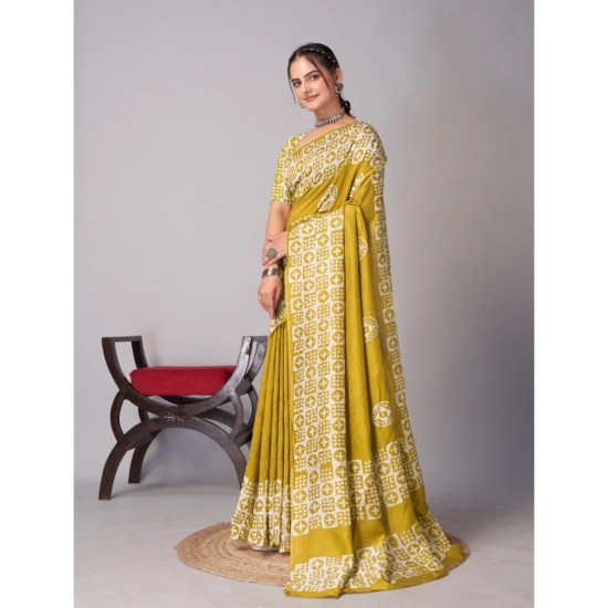 Generic Women's Chanderi Cotton Batik Printed Saree With Unstitched Blouse 5.5Mtr (Mustard) Generic Women's Chanderi Cotton Batik Printed Saree With Unstitched Blouse 5.5Mtr (Mustard)
