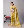 Generic Women's Chanderi Cotton Batik Printed Saree With Unstitched Blouse 5.5Mtr (Mustard)