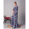 Generic Women's Chanderi Cotton Batik Printed Saree With Unstitched Blouse 5.5Mtr (Grey)