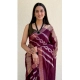 Generic Women's Cotton Shibori Printed Saree With Unstitched Blouse 5.5Mtr (Wine)