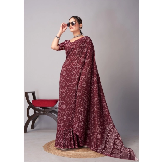 Generic Women's Cotton Ajrakh Printed Saree With Unstitched Blouse 5.5Mtr (Brown) Generic Women's Cotton Ajrakh Printed Saree With Unstitched Blouse 5.5Mtr (Brown)