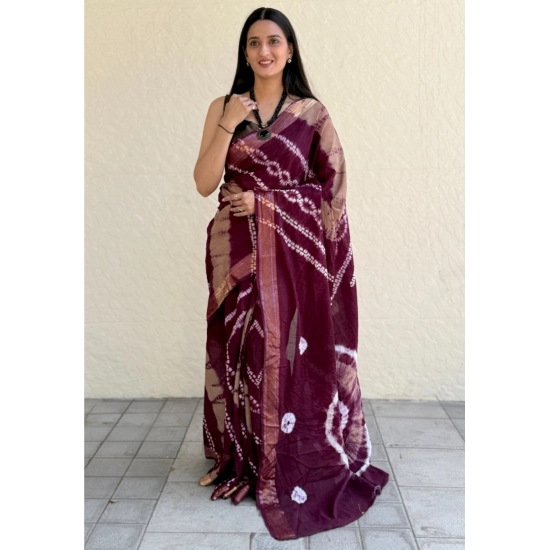 Generic Women's Cotton Shibori Printed Saree With Unstitched Blouse 5.5Mtr (Wine) Generic Women's Cotton Shibori Printed Saree With Unstitched Blouse 5.5Mtr (Wine)