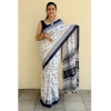 Generic Women's Bhagalpuri Silk Warli Printed Saree With Unstitched Blouse 5.5Mtr (Blue)