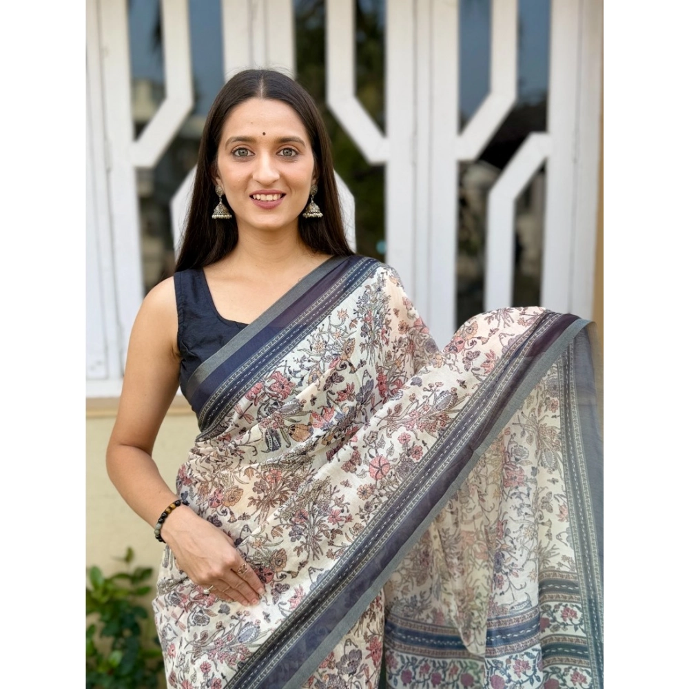Generic Women's Cotton Slub Printed Saree With Unstitched Blouse 5.5Mtr (Grey) Generic Women's Cotton Slub Printed Saree With Unstitched Blouse 5.5Mtr (Grey)