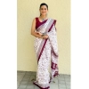 Generic Women's Bhagalpuri Silk Warli Printed Saree With Unstitched Blouse 5.5Mtr (Wine)