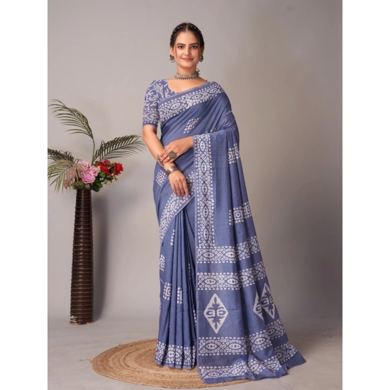 Generic Women's Chanderi Cotton Batik Printed Saree With Unstitched Blouse 5.5Mtr (Grey) Generic Women's Chanderi Cotton Batik Printed Saree With Unstitched Blouse 5.5Mtr (Grey)
