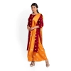 Generic Women's Rayon Printed Unstitched Salwar Suit Material With Dupatta 2.3Mtrs (Red)