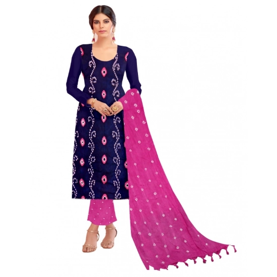 Generic Women's Rayon Printed Unstitched Salwar Suit Material With Dupatta 2.3Mtrs (Blue)