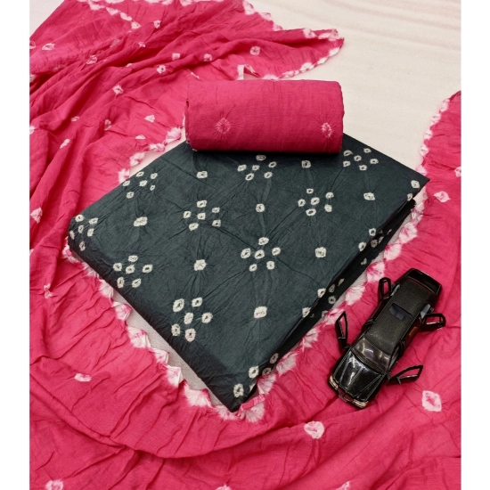 Generic Women's Cambric Cotton Printed Unstitched Salwar Suit Material With Dupatta 2.3Mtrs (Rama)