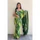 Generic Women's Cotton Shibori Printed Saree With Unstitched Blouse 5.5Mtr (Green)