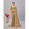 Generic Women's Cotton Ajrakh Printed Saree With Unstitched Blouse 5.5Mtr (Green)