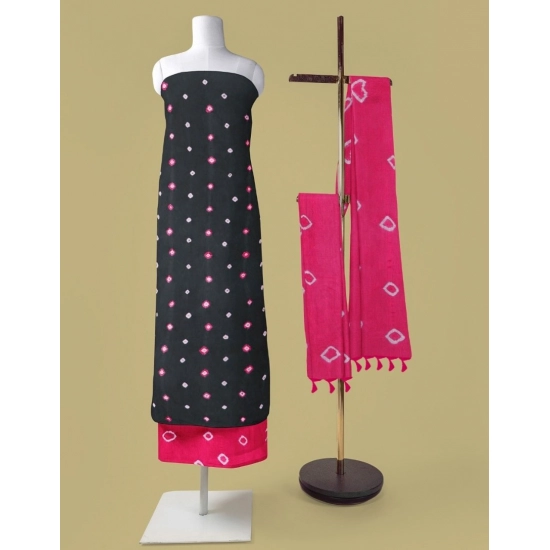 Generic Women's Rayon Printed Unstitched Salwar Suit Material With Dupatta 2.3Mtrs (Grey)