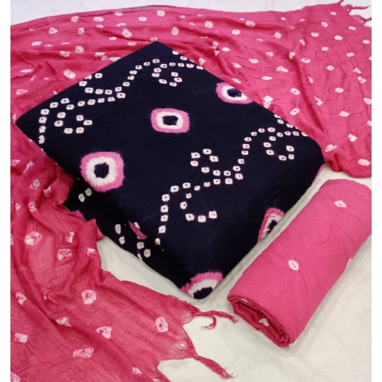 Generic Women's Rayon Printed Unstitched Salwar Suit Material With Dupatta 2.3Mtrs (Blue)