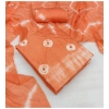 Generic Women's Chanderi Cotton Printed Unstitched Salwar Suit Material With Dupatta 2.3Mtrs (Peach)