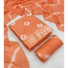 Generic Women's Chanderi Cotton Printed Unstitched Salwar Suit Material With Dupatta 2.3Mtrs (Peach)