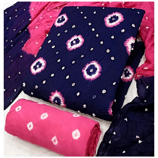 Generic Women's Rayon Printed Unstitched Salwar Suit Material With Dupatta 2.3Mtrs (Blue)