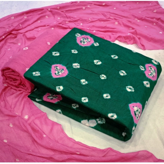 Generic Women's Rayon Printed Unstitched Salwar Suit Material With Dupatta 2.3Mtrs (Rama)