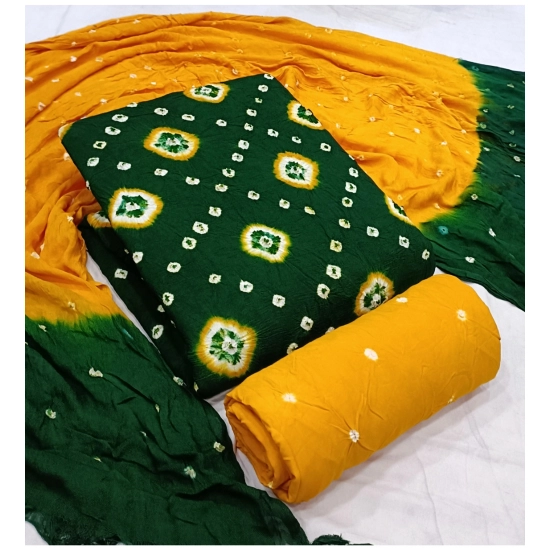 Generic Women's Rayon Printed Unstitched Salwar Suit Material With Dupatta 2.3Mtrs (Green)