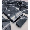 Generic Women's Chanderi Cotton Printed Unstitched Salwar Suit Material With Dupatta 2.3Mtrs (Grey)