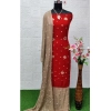 Generic Women's Rayon Printed Unstitched Salwar Suit Material With Dupatta 2.3Mtrs (Orange)