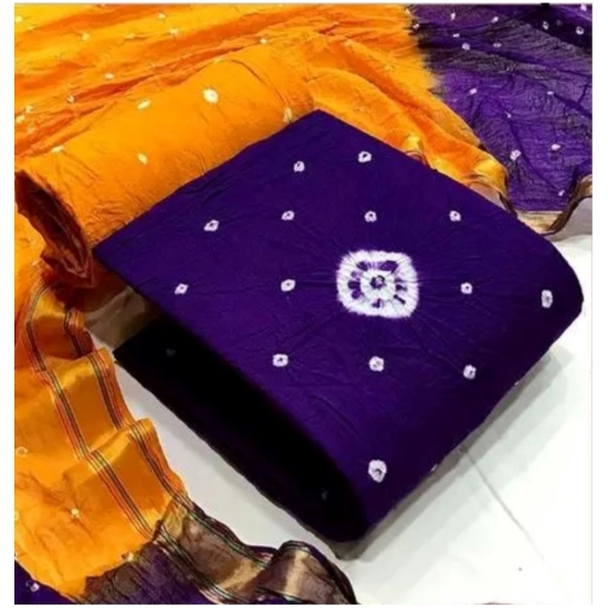 Generic Women's Rayon Printed Unstitched Salwar Suit Material With Dupatta 2.3Mtrs (Purple)