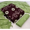 Generic Women's Rayon Printed Unstitched Salwar Suit Material With Dupatta 2.3Mtrs (Coffee)