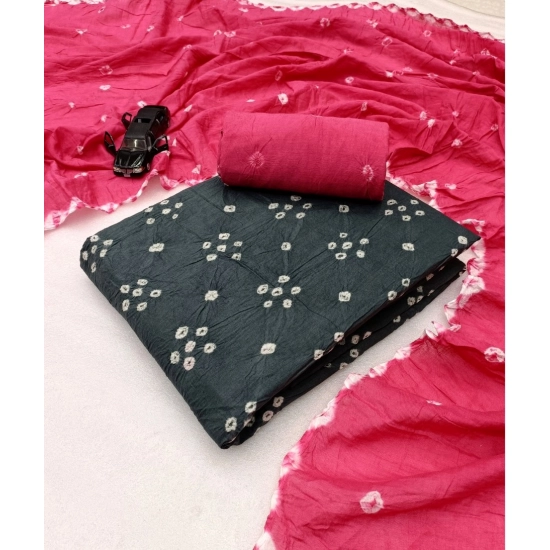 Generic Women's Cambric Cotton Printed Unstitched Salwar Suit Material With Dupatta 2.3Mtrs (Rama)