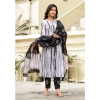 Generic Women's Cotton Printed 3-4 th Sleeve V Neck Kurti With Pant Dupatta Set (Black)