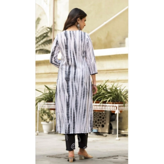Generic Women's Cotton Printed 3-4 th Sleeve V Neck Kurti With Pant Dupatta Set (Black) Generic Women's Cotton Printed 3-4 th Sleeve V Neck Kurti With Pant Dupatta Set (Black)