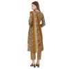 Generic Women's Cotton Blend Printed 3-4 th Sleeve Round Neck Kurti With Pant Dupatta Set (Yellow)