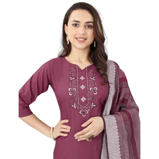 Generic Women's Cotton Blend Mirror Work 3-4 th Sleeve Sweetheart Neck Kurti With Pant Dupatta Set (Purple) Generic Women's Cotton Blend Mirror Work 3-4 th Sleeve Sweetheart Neck Kurti With Pant Dupatta Set (Purple)