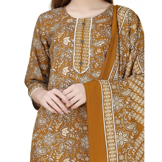 Generic Women's Cotton Blend Printed 3-4 th Sleeve Round Neck Kurti With Pant Dupatta Set (Yellow) Generic Women's Cotton Blend Printed 3-4 th Sleeve Round Neck Kurti With Pant Dupatta Set (Yellow)