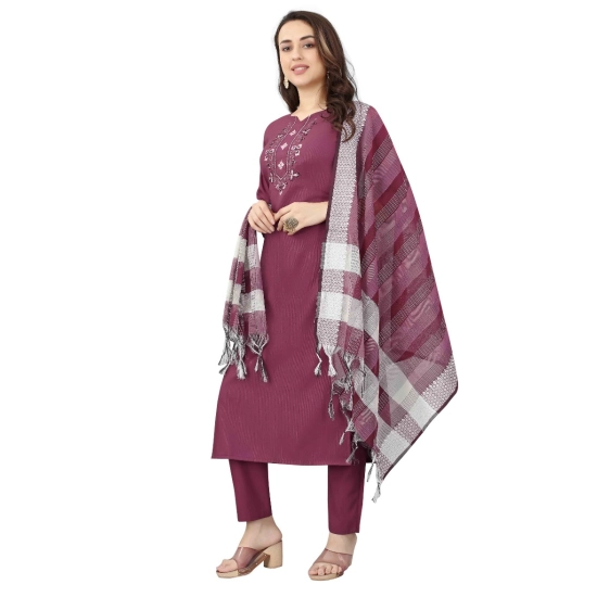 Generic Women's Cotton Blend Mirror Work 3-4 th Sleeve Sweetheart Neck Kurti With Pant Dupatta Set (Purple) Generic Women's Cotton Blend Mirror Work 3-4 th Sleeve Sweetheart Neck Kurti With Pant Dupatta Set (Purple)