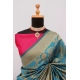 Generic Women's Banarasi Printed Saree With Unstitched Blouse 5.5Mtr (Aqua Blue)