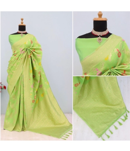 Generic Women's Banarasi Printed Saree With Unstitched Blouse 5.5Mtr (Green) Generic Women's Banarasi Printed Saree With Unstitched Blouse 5.5Mtr (Green)