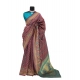 Generic Women's Banarasi Printed Saree With Unstitched Blouse 5.5Mtr (Purple) Generic Women's Banarasi Printed Saree With Unstitched Blouse 5.5Mtr (Purple)