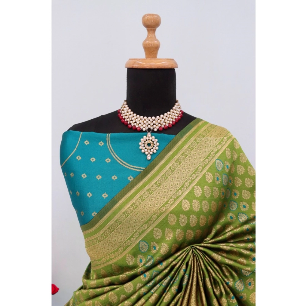 Generic Women's Banarasi Printed Saree With Unstitched Blouse 5.5Mtr (Mehendi Green) Generic Women's Banarasi Printed Saree With Unstitched Blouse 5.5Mtr (Mehendi Green)
