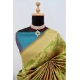 Generic Women's Banarasi Printed Saree With Unstitched Blouse 5.5Mtr (Mehendi Green)