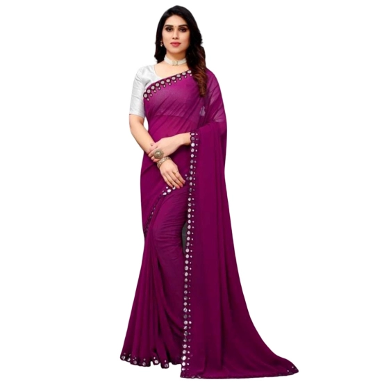 Generic Women's Georgette Embellished Bollywood Saree With Unstitched Blouse (5.5Mtr, Purple) Generic Women's Georgette Embellished Bollywood Saree With Unstitched Blouse (5.5Mtr, Purple)