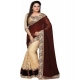 Generic Women's Georgette Printed Saree With Unstitched Blouse (5.5Mtr, Brown)