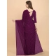 Generic Women's Net Self Design Bollywood Saree With Unstitched Blouse (5.5Mtr, Purple)
