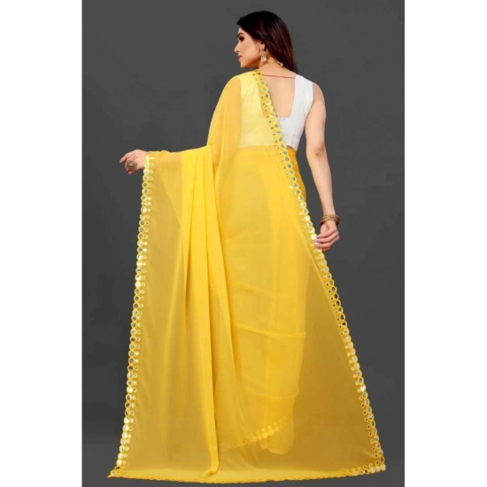Generic Women's Georgette Embellished Bollywood Saree With Unstitched Blouse (5.5Mtr, Yellow) Generic Women's Georgette Embellished Bollywood Saree With Unstitched Blouse (5.5Mtr, Yellow)