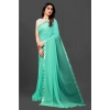 Generic Women's Georgette Embellished Bollywood Saree With Unstitched Blouse (5.5Mtr, Light Green)