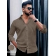 Generic Men's Casual PollyCotton Textured Full Sleeve Collar Shirt (Grey) Generic Men's Casual PollyCotton Textured Full Sleeve Collar Shirt (Grey)