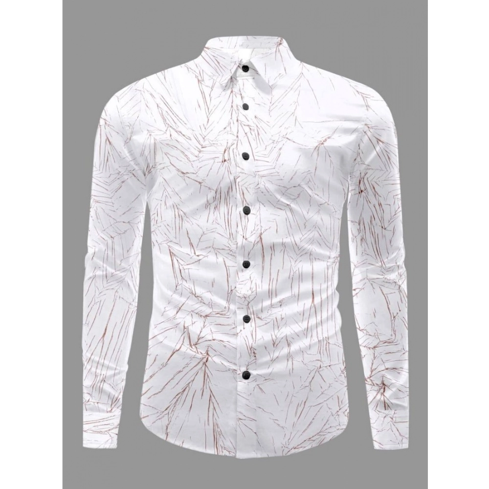 Generic Men's Casual PollyCotton Textured Full Sleeve Collar Shirt (Brown) Generic Men's Casual PollyCotton Textured Full Sleeve Collar Shirt (Brown)