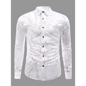 Generic Men's Casual PollyCotton Textured Full Sleeve Collar Shirt (Brown)