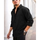 Generic Men's Casual Popcorn Self-design Full Sleeve Collar Shirt (Black) Generic Men's Casual Popcorn Self-design Full Sleeve Collar Shirt (Black)