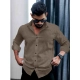 Generic Men's Casual PollyCotton Textured Full Sleeve Collar Shirt (Grey) Generic Men's Casual PollyCotton Textured Full Sleeve Collar Shirt (Grey)