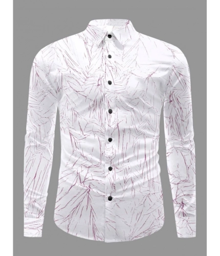 Generic Men's Casual PollyCotton Textured Full Sleeve Collar Shirt (Pink)